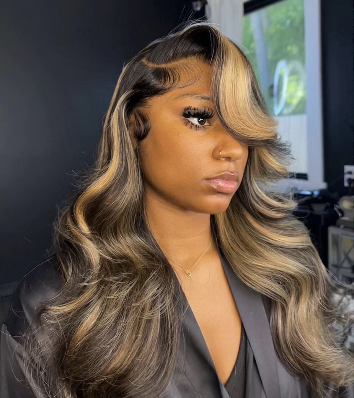 Stunning 13x6 Lace | 1B/27 Custom Color | Balayage Highlight | Glueless Wig