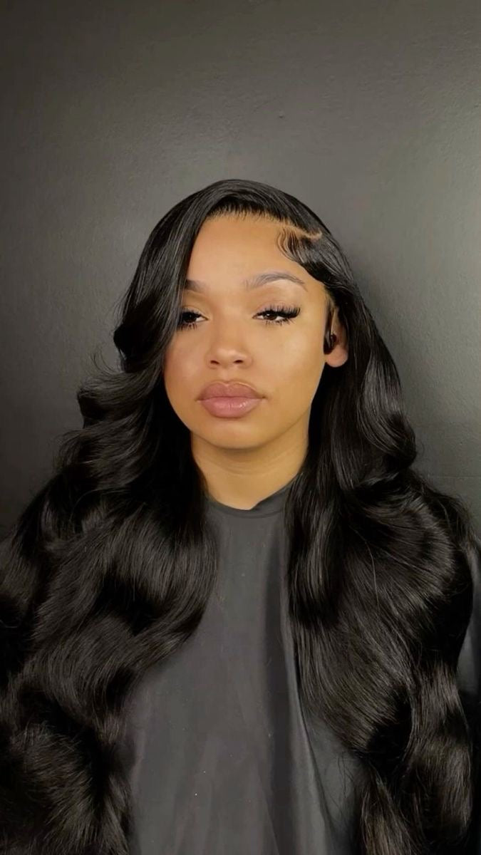 Stunning "It Girl" 13x6 Lace | 200% Density | Jet black Shiny Body Wave Wig