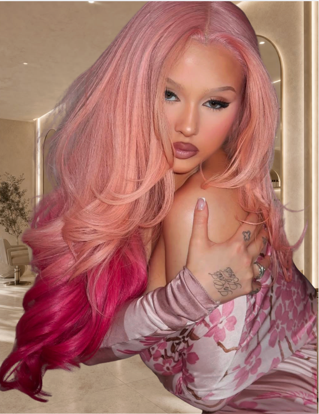 Miss Pink Fantasy – Custom Pink Ombré Wig