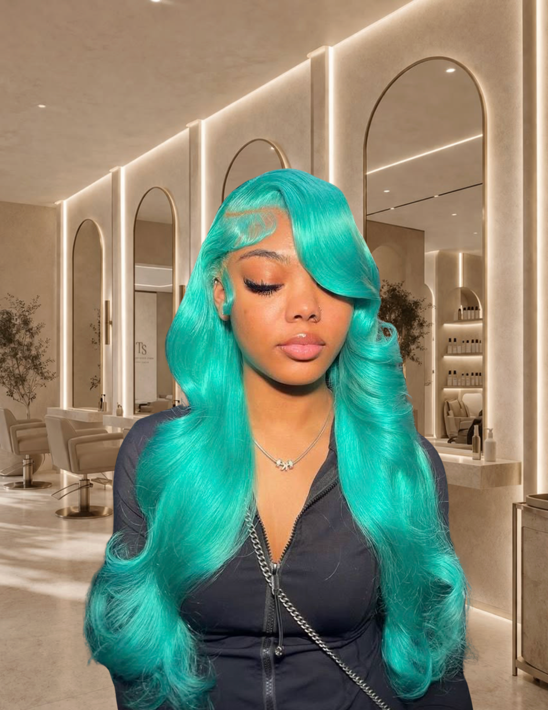 Miss Atlantis – Custom Teal Wig