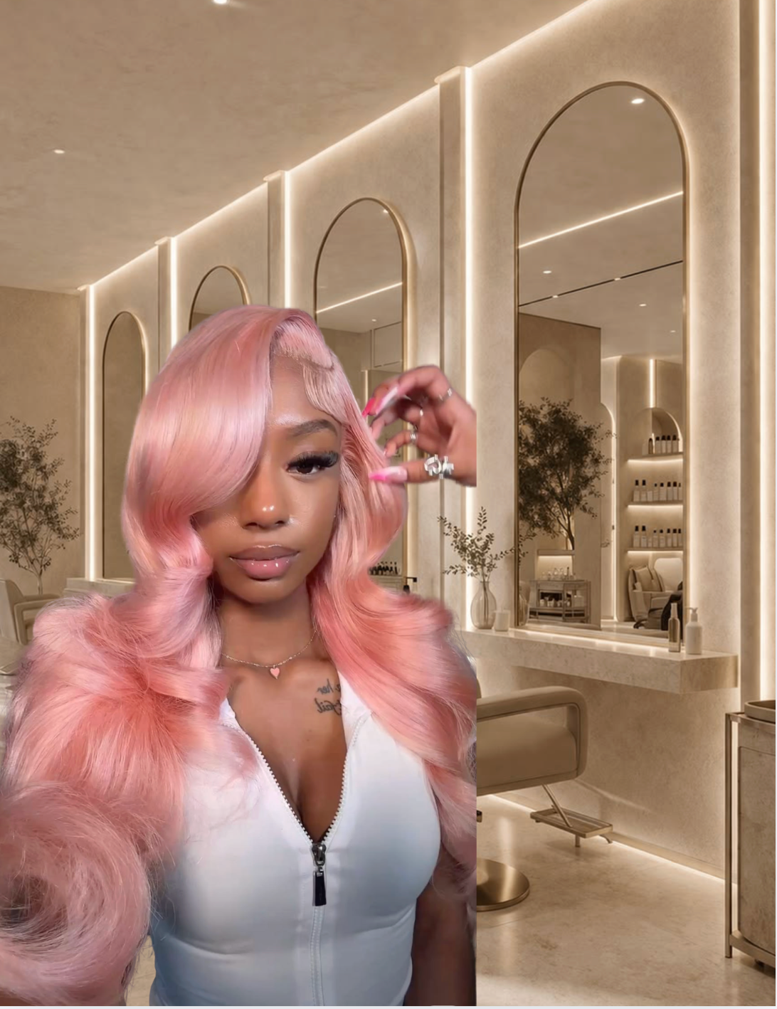 Miss Blush – Custom Light Pink Wig