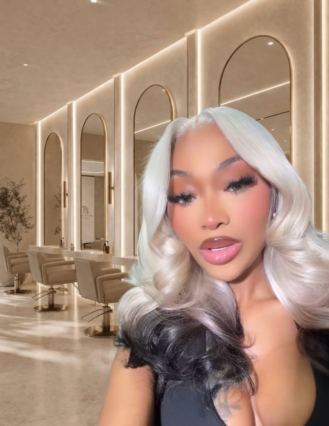 Miss Eclipse – Custom Blonde to Black Wig