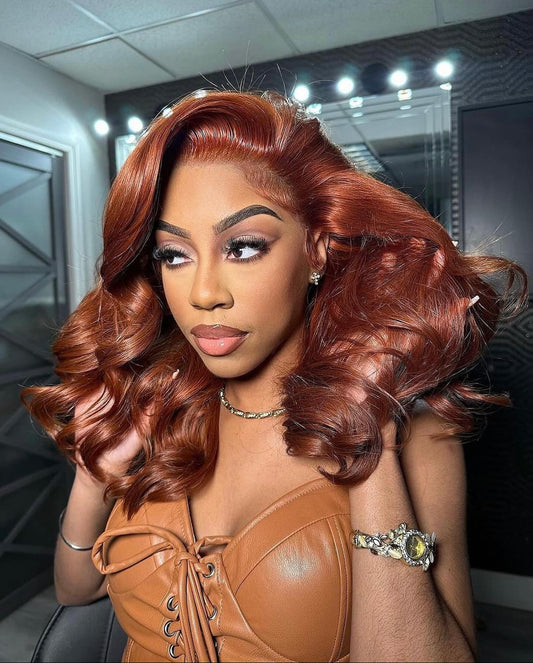 Custom Copper Color 13x6 Lace front 200% Density Wig