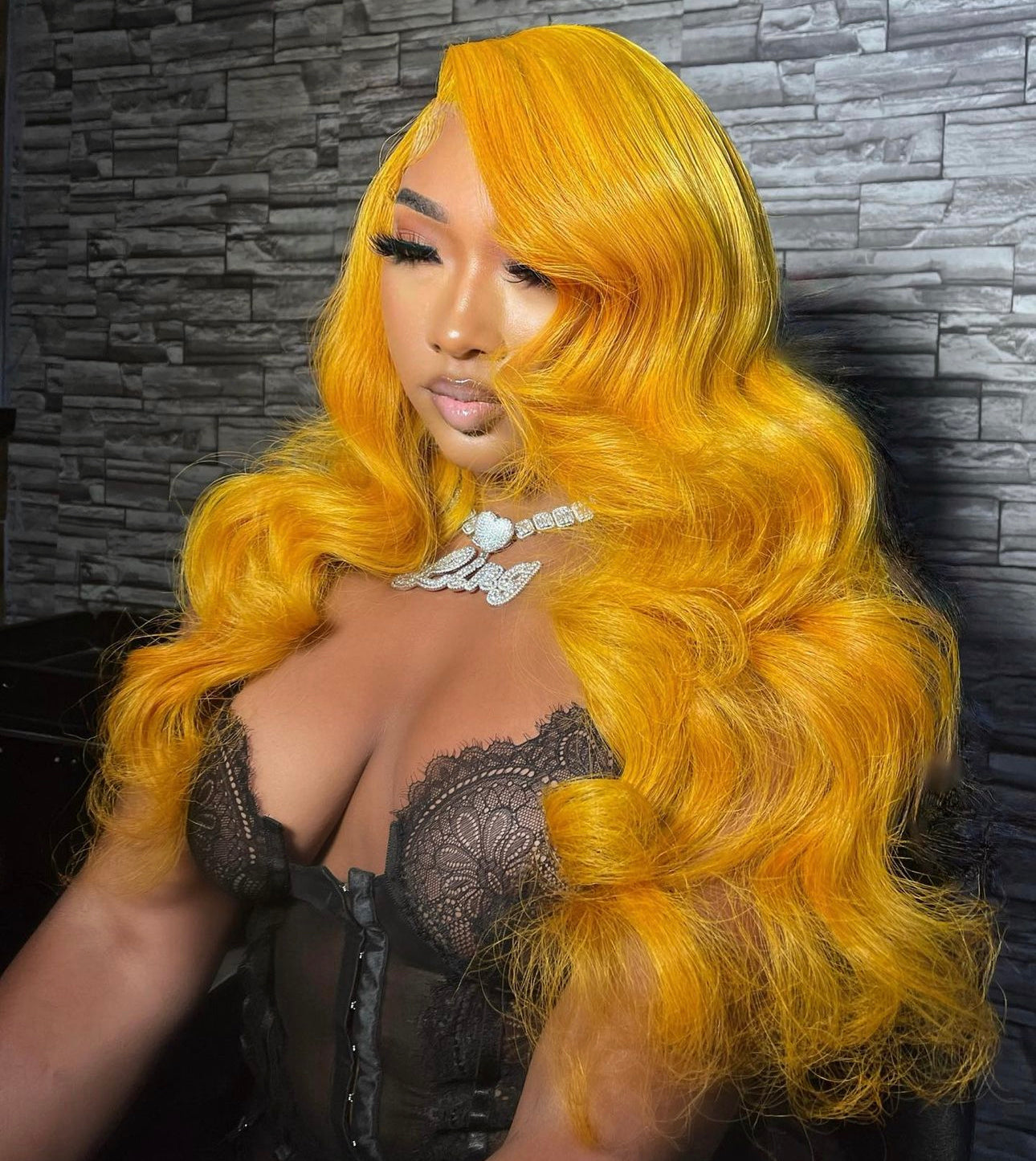 "Yella Baby" 13x6 HD Lace 200% Density Custom Colored Yellow Premium Virgin Hair Wig. Fully Customized