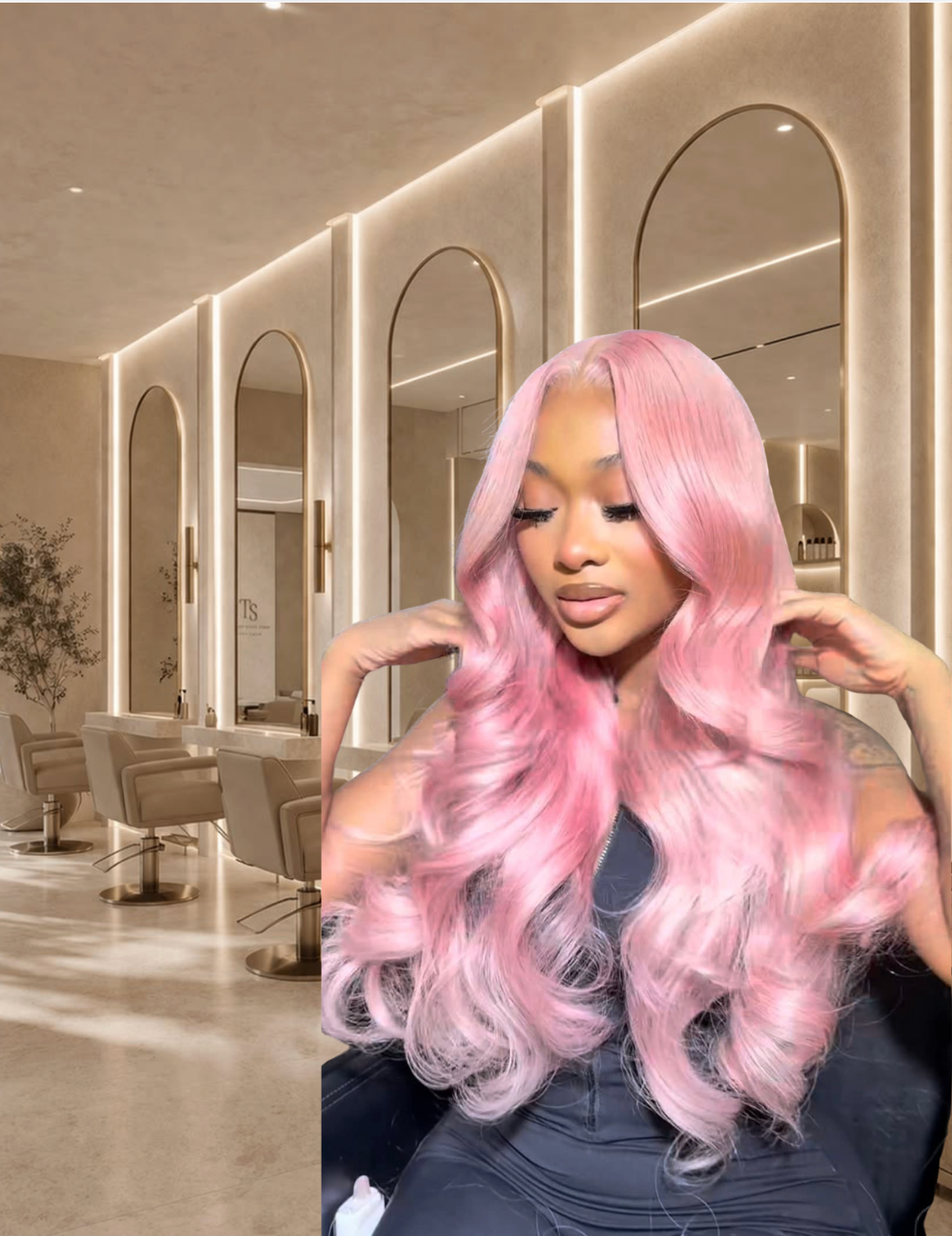 Miss Blush – Custom Light Pink Wig