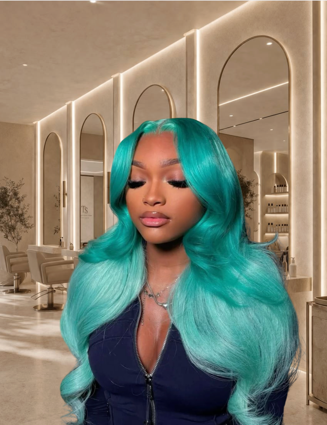 Miss Atlantis – Custom Teal Wig